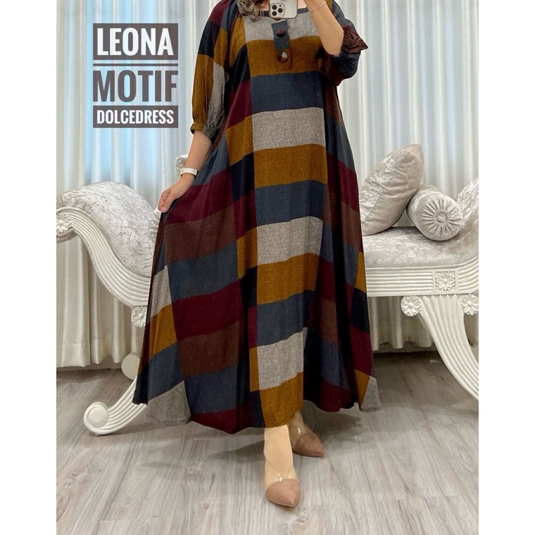 ART S69Q Daster Arab Dolce LEONA MOTIF Midi Dress Busui Bumil Nyaman