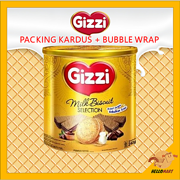 

ORIGINAL GIZZI Milk Biscuit Selection 240gr / Biskuit Kaleng Lebaran / HELLOMARTID