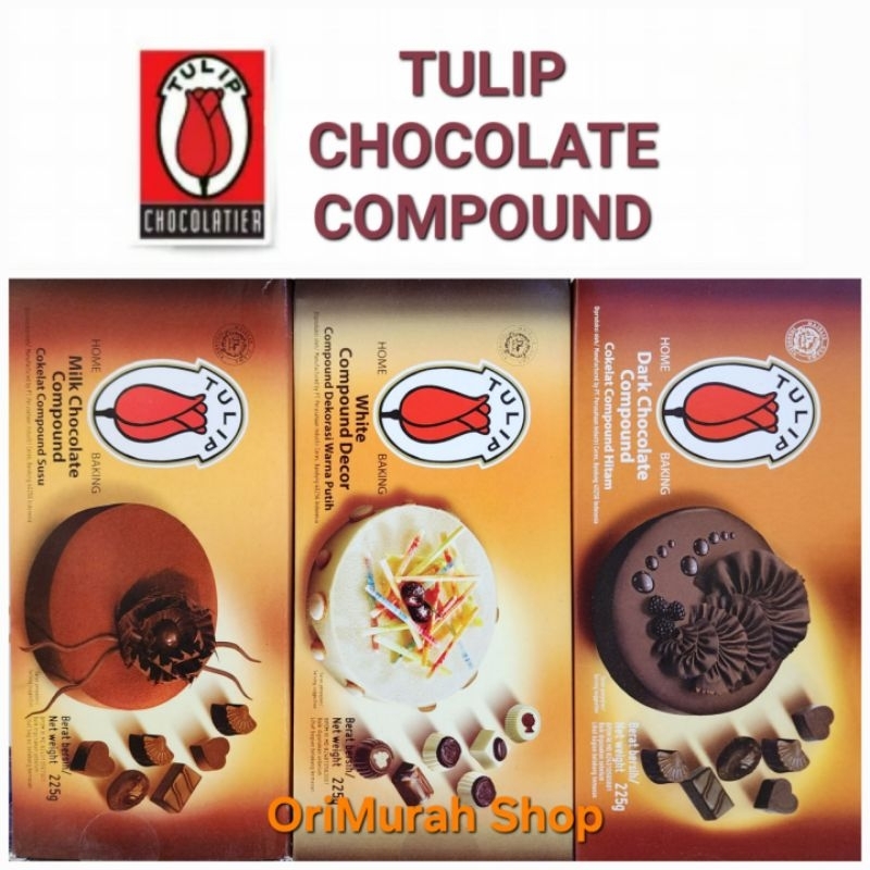 

Tulip Milk White Dark Chocolate Compound 225 Gram Coklat Hitam Putih Susu Batang Block Dekor Baking Kue Roti Cokelat 225g