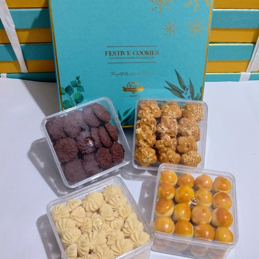 

HAMPERS COOKIES - FESTIVE / HAMPERS LEBARAN / KUE KERING DIAMOND PREMIUM / KUE LEBARAN