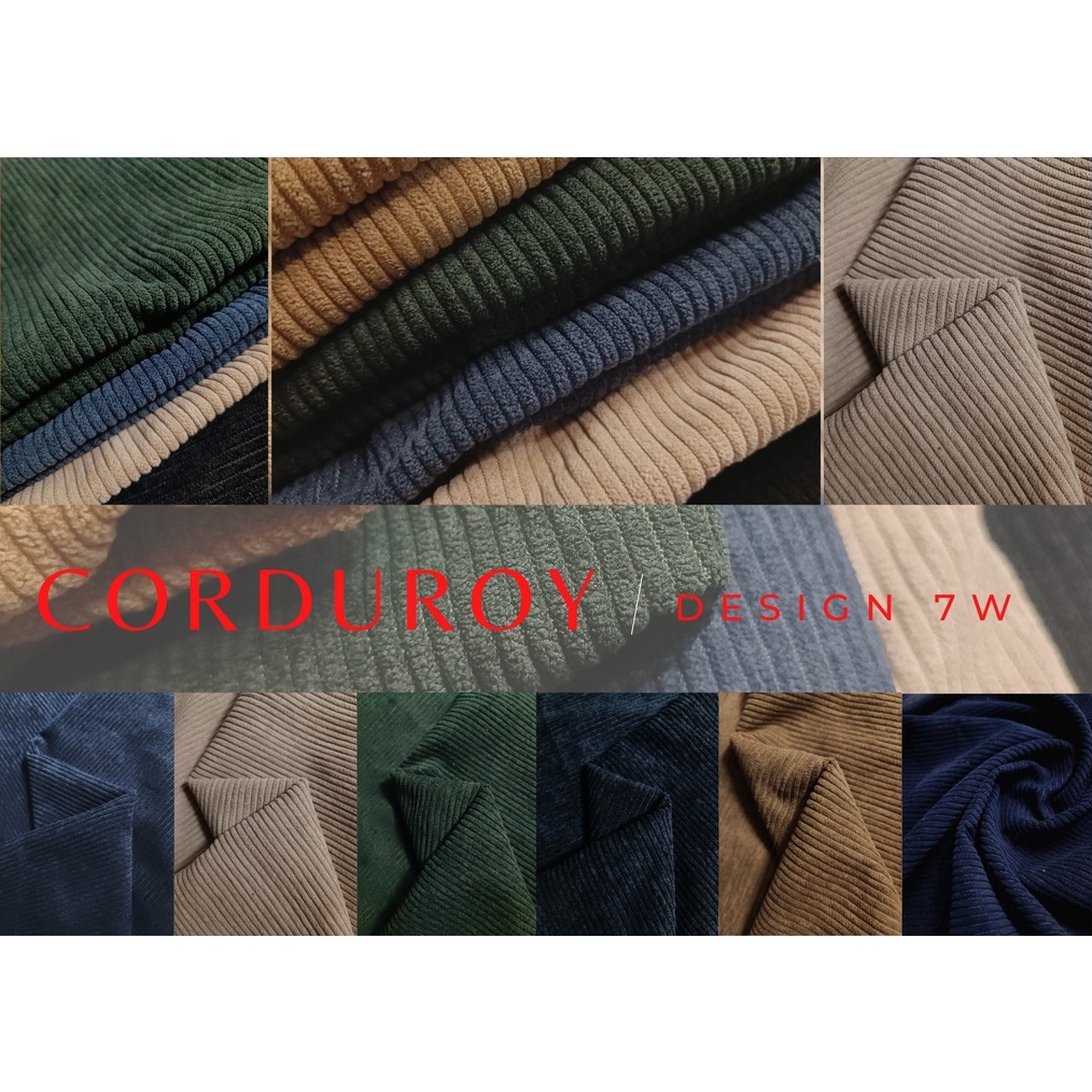 ART T18W ECERAN Bahan Kain Corduroy 7W Pertama di Shopee Korduroi Meteran Coduroy 7Wale Tebal Polyco