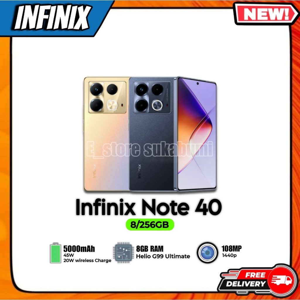 [ NEW ] infinix note 40 8/256GB amoled 120Hz - wireless magcharge - NFC | new garansi resmi