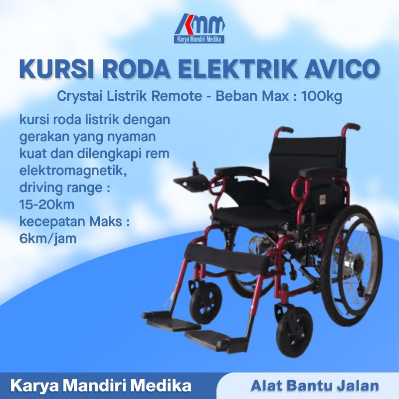 Kursi Roda Elektrik Electric Avico Wheel Chair Type Crystal Ekonomis