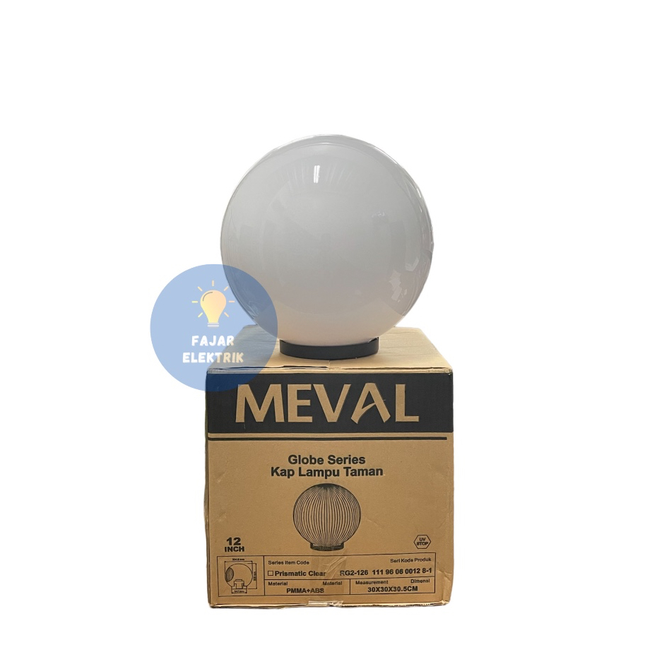 MEVAL KAP LAMPU TAMAN 12 INCH PUTIH/WHITE