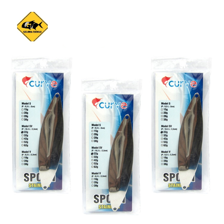 Lure Spoon Chrome Stainless Curve