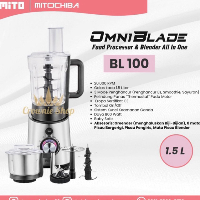 BLENDER MITO BL-100 / MITOCHIBA OMNI BLADE BL100 FOOD PROCESSOR / CHOPPER
