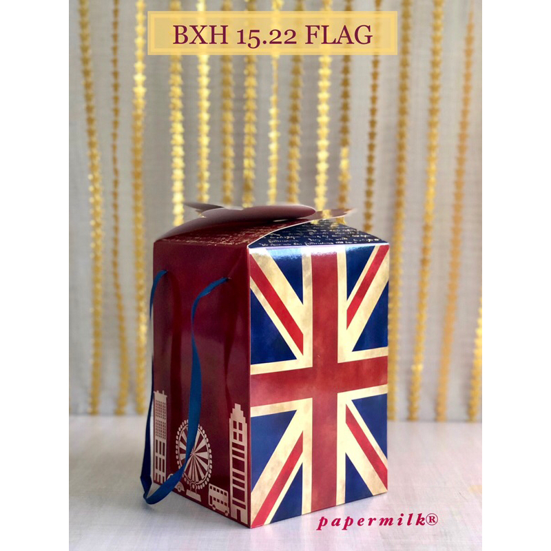 

Papermilk // BXH 15.22 Flag, Gift Box, kotak lipat, kotak hadiah, Box Instant, Kotak kue kering 250-500g