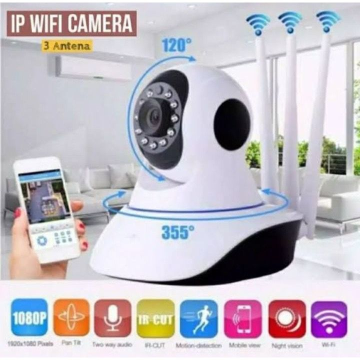 CCTV HK9205A 3 Antena Yoosee 5MP 360° Wifi Indoor IP Camera Wireless Kamera Antena Wifi CCTV Tixvisi