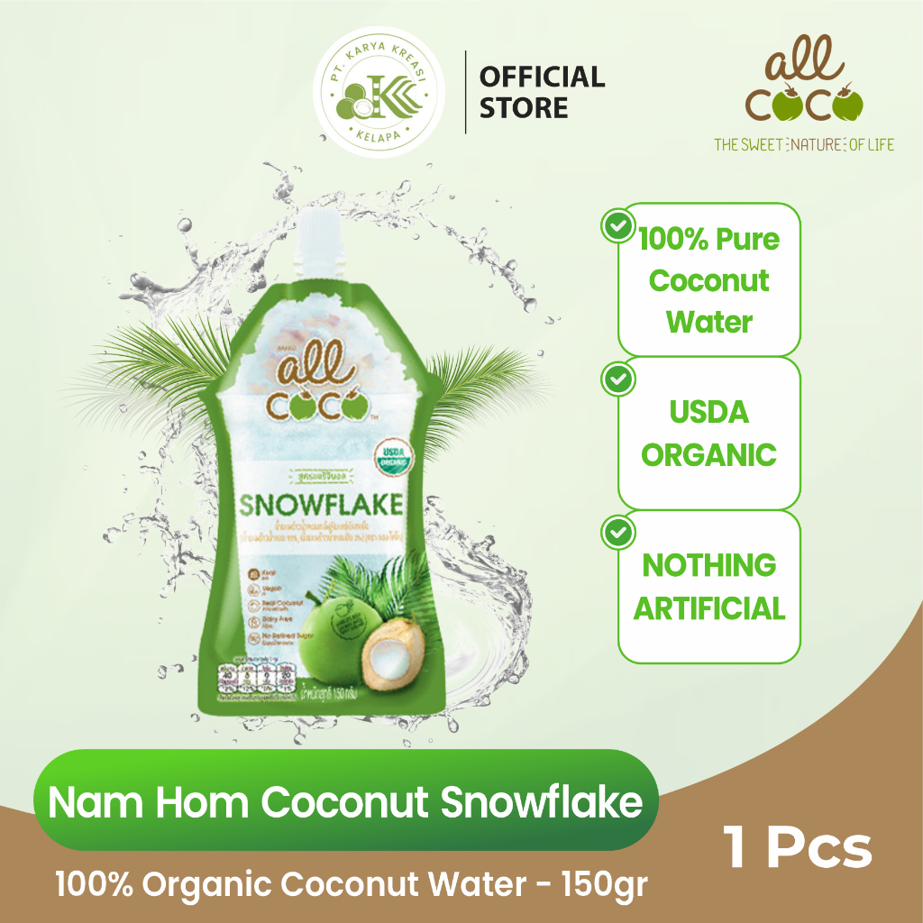 

All Coco Frozen NamHom Coconut Snowflake Kelapa Murni - 150gr