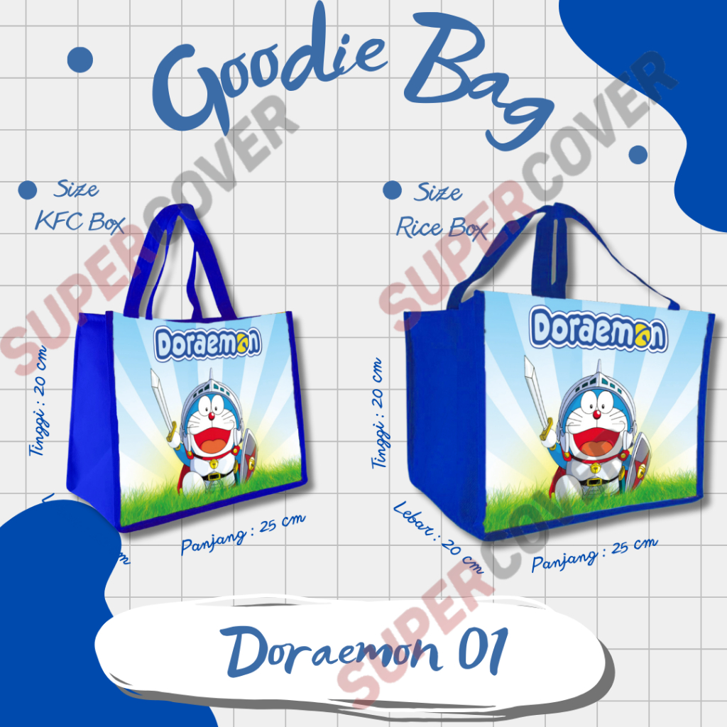 

Goodie Bag Gambar Kartun Doraemon 01 Warna Biru Tua Untuk Acara Ulang Tahun, Aqiqah, Sunatan Dan Lain lain.