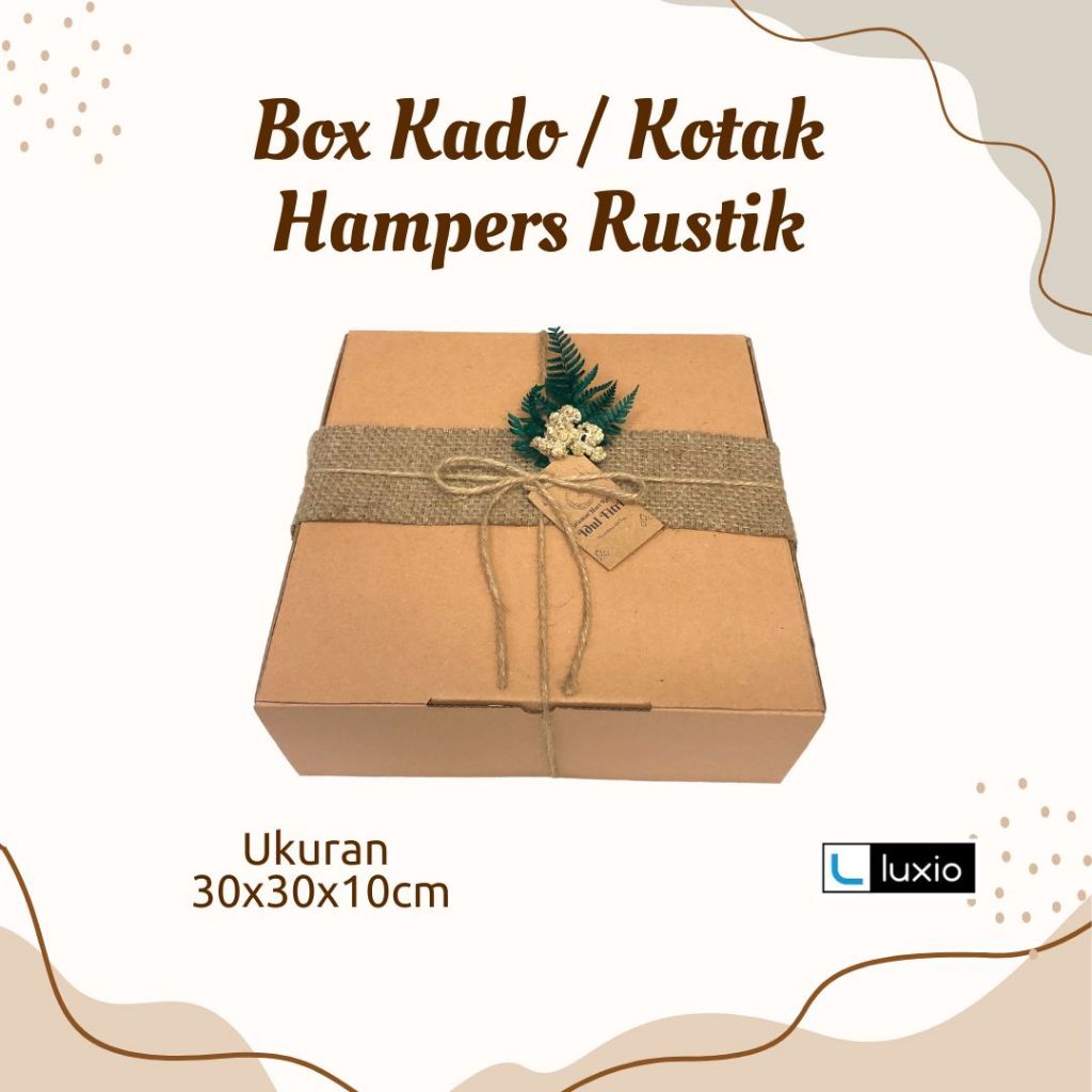 

Box Kado/ Box Hampers Lebaran/ Kotak Kado Rustik/ Kotak Hadiah Hampers Set Lengkap