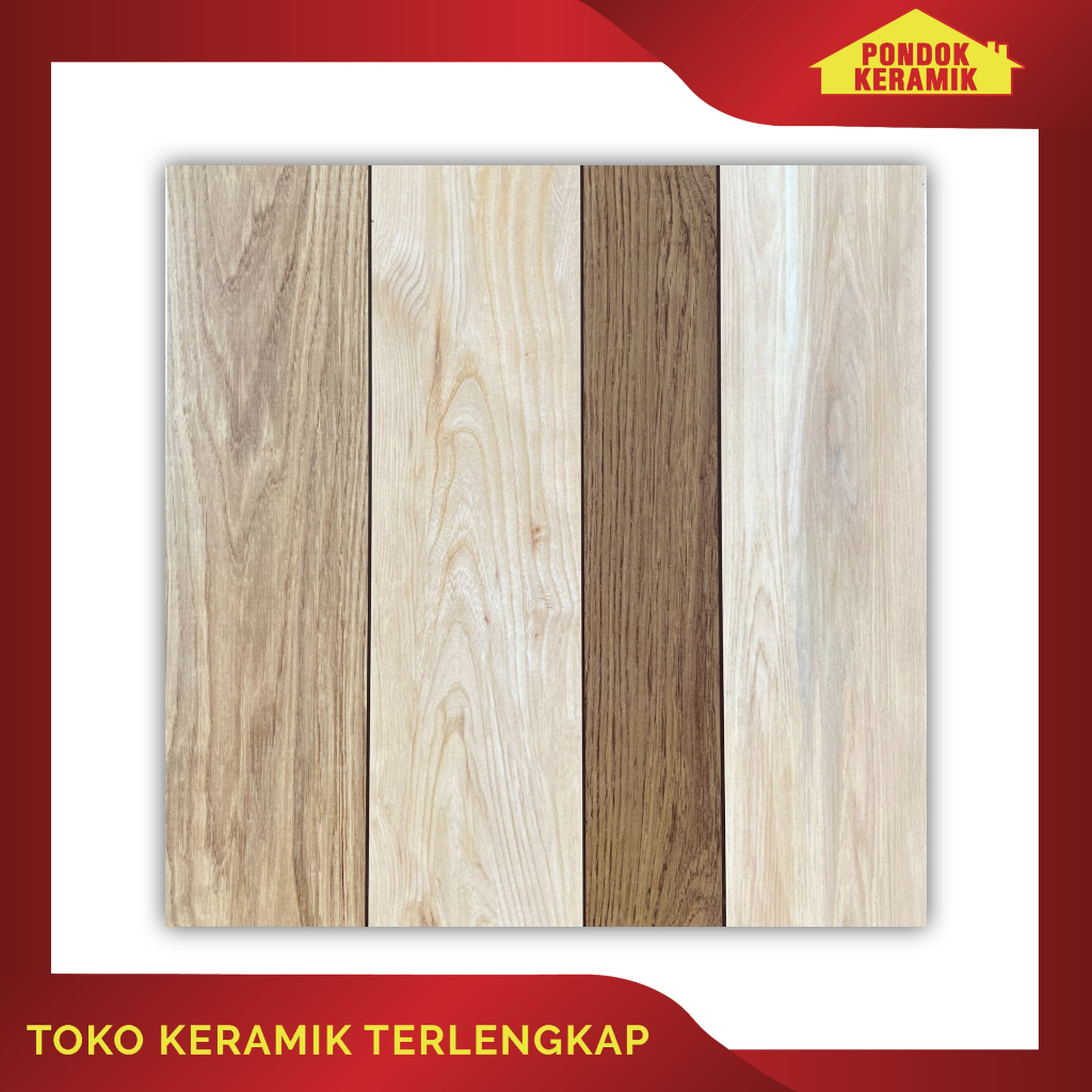 Keramik Lantai Avignon 40x40 Napoli Brown Motif Serat Kayu