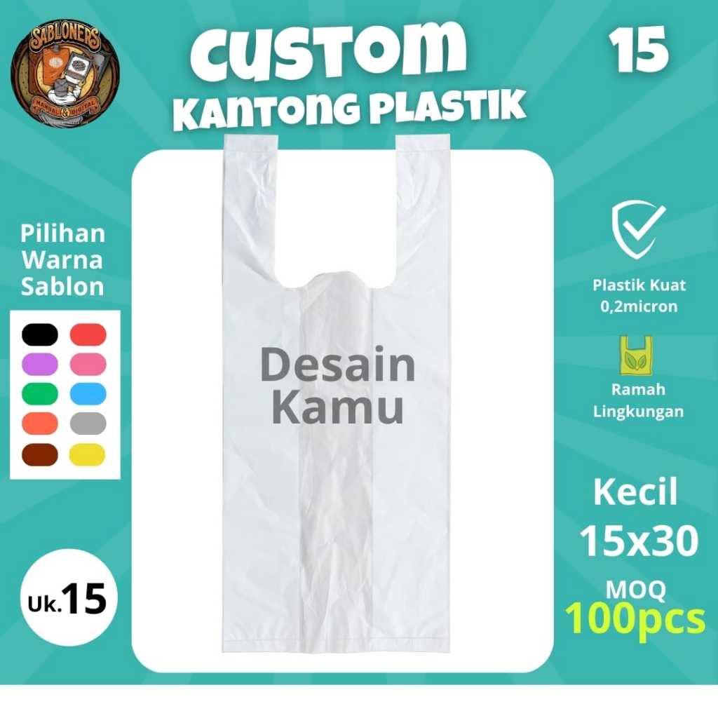Plastik Sablon Custom Kresek Sablon Ukuran Kecil 15