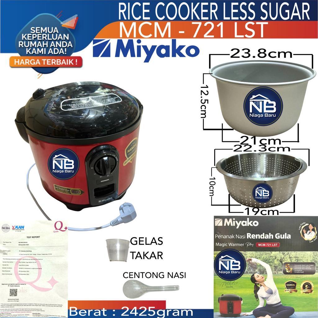 Rice cooker Miyako Magic com Miyako Magic Warmer Plus 5in1 Low Sugar Low Carbo MCM 721 LST 1.8 Liter