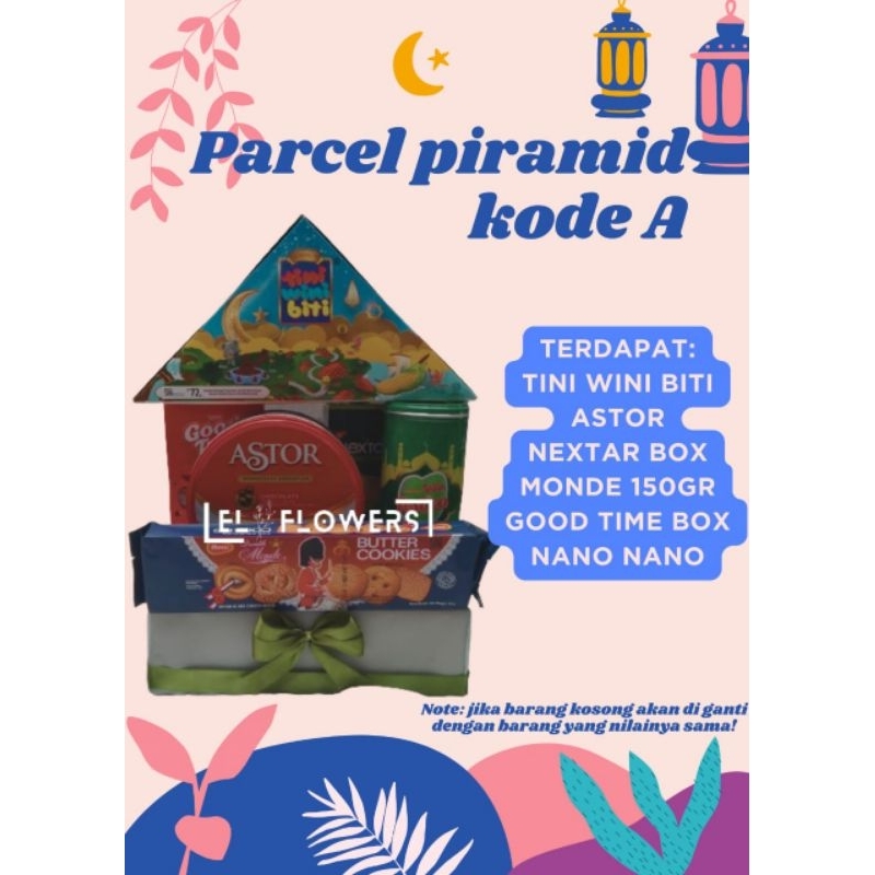 

Parcel lebaran piramid / parcel Idhul Fitri / parcel snack / parcel Monde / parcel kue