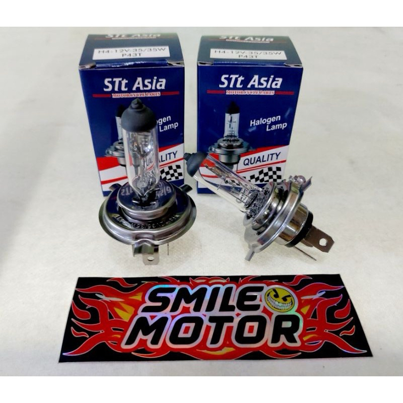 BOHLAM BOLA LAMPU DEPAN HALOGEN  STT H4 12VOLT/35 WATT PUTIH BIRU