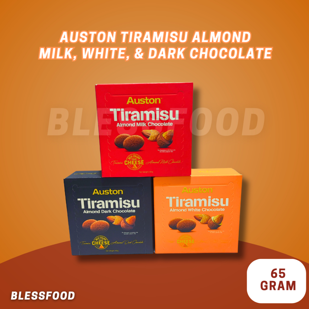 

Auston Premium Cheese Tiramisu Almond Chocolate/White/Milk/Dark 65g Original Malaysia