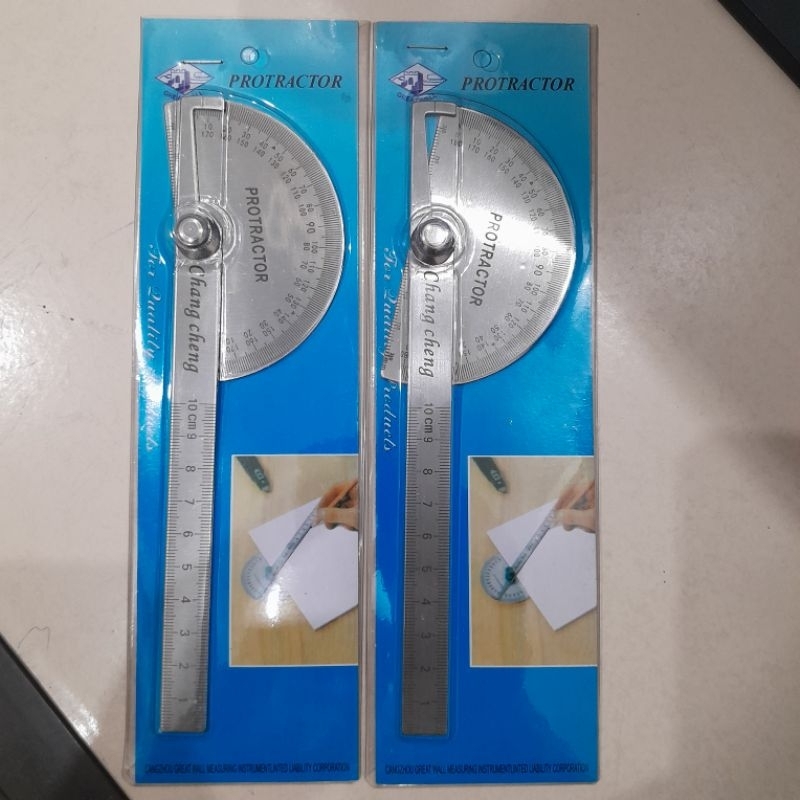 

Bevel Protector Penggaris Busur Derajat 180 10cm - Alat Ukur Sudut Material Stainless Steel