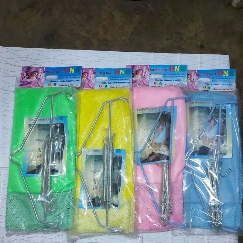 Ayunan bayi Per Besi Kain Kelambu anti nyamuk Komplit set merek ONA
