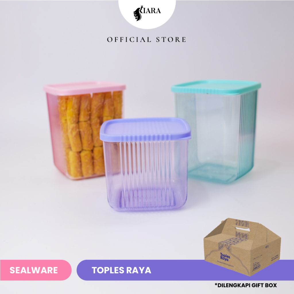Kiara Toples Set Raya 750 ml / Toples Lebaran minimalis plastik Set Nampan Free Gift Box tempat peny