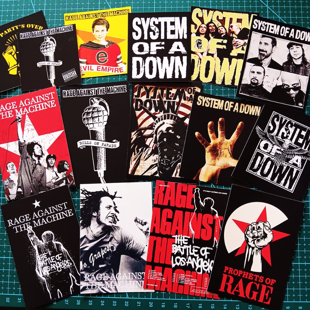 

Sticker Pack Rage Againts The Machine SOAD /Untuk Helm/Tumblr/Hp/Laptop/Power Bank/Dll