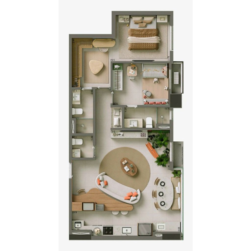 model denah rumah dengan konsep 3D minimalis