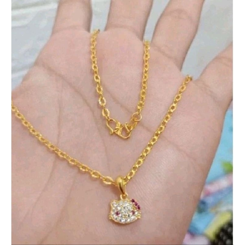 CL kalung anak nori liontin hello kitty berlapis emas 24k anti luntur
