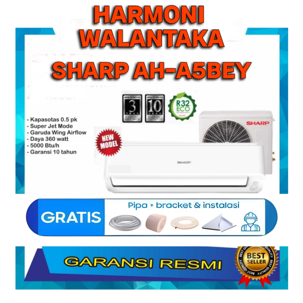 SERANG AC SHARP 1/2 PK AH-A5BEY FREE ONGKIR SERANG KOTA