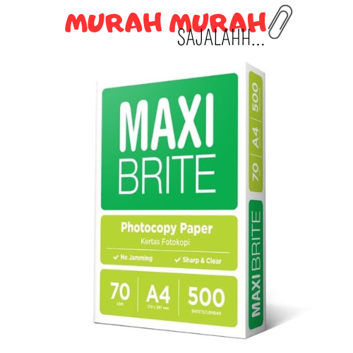 

KERTAS HVS A4 70GSM MAXI BRITE / KERTAS HVS A4 70GSM MAXI BRITE - Maxi Brite Kertas Fotocopy Ukuran A4 70 Gram