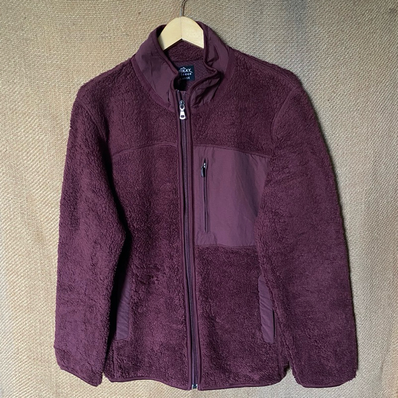 Uniqlo Bulky Fleece Maroon Jacket Man