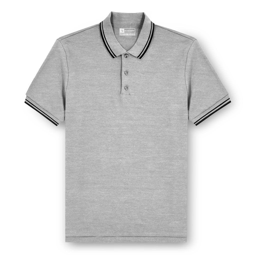 Rambidend - Polo Shirt Polos List Garis Hitam - Baju Polo Tshirt Kerah Keren Pria Wanita Formal & Ca