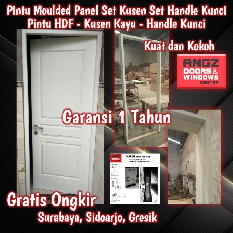Fullset Pintu Angzdoor HDF Panel HoneyComb+Kusen+Handle+Engsel-Gratis Ongkir