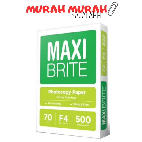 

KERTAS HVS F4 70GSM MAXI BRITE - Maxi Brite Kertas Fotocopy Ukuran F4 70 Gram