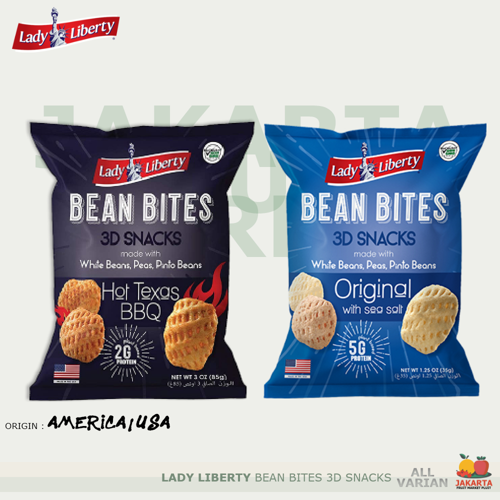 

LADY LIBERTY BEAN BITES 3D SNACKS ALL Original Cheddar BBQ snack