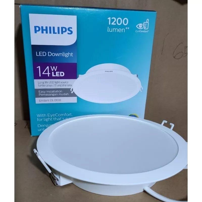 Downlight LED NEW Philips Eridani 14 Watt New Warna Putih/Kuning/Semi Kuning (4000K)