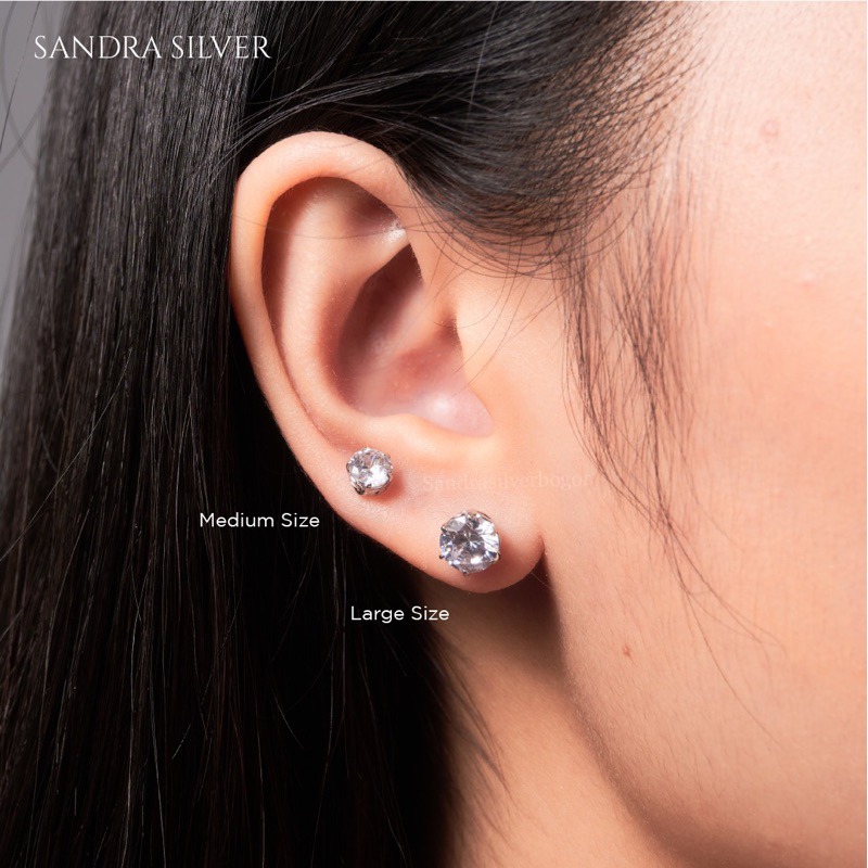 Giwang Desi Perak 925 lapis emas - Giwang mata 1 Perak 925