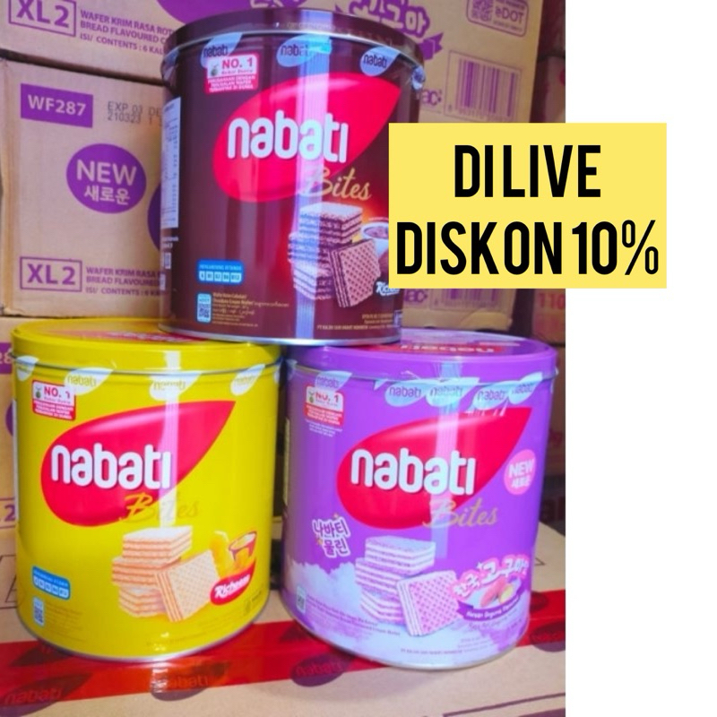 

[Promo] wafer NABATI COKELAT kaleng promo murah rasa Cokelat 300g diskon 10% di live