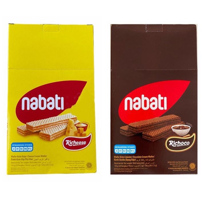 

Nabati Wafer 6gr isi 20 Rasa Keju Coklat