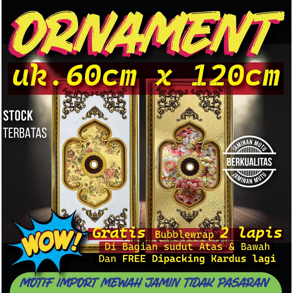 Ornament Lampu Ornamen Plafon PVC 60cm x 120cm