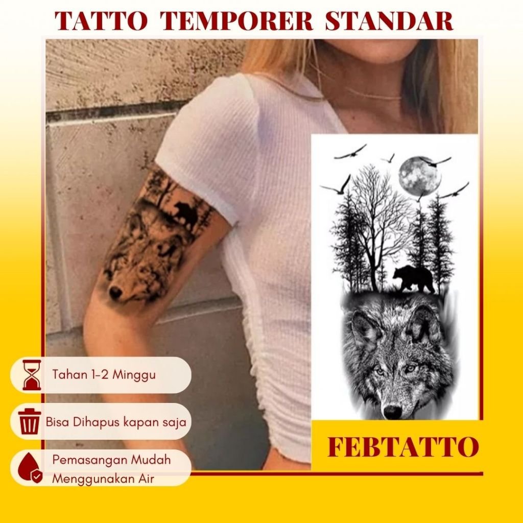 Tato Temporer Ukuran 21cmx11cm Tato Lengan Tato Dada Tato tangan Tato Kaki Tato Punggung Tato Jari  
