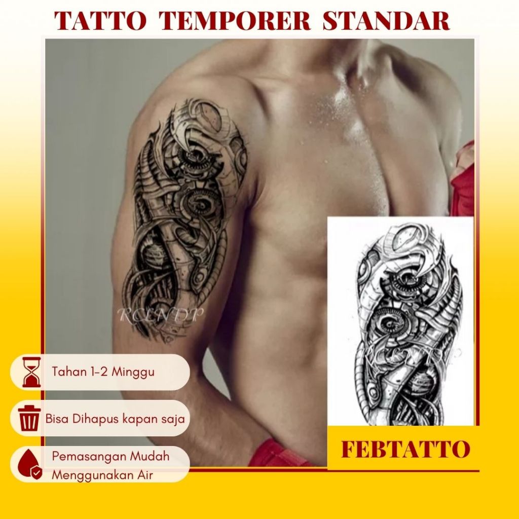 Tato Temporer Ukuran 21cmx11cm Tato Lengan Tato Dada Tato tangan Tato Kaki Tato Punggung Tato Jari  