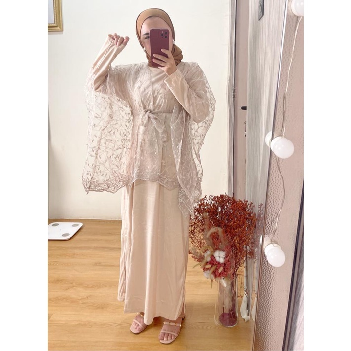 ASLOK - PREMIUM GAMIS BURKAT OUTER TILE GLIETER CARDIGAN / GAMIS BLEZER LEBARAN 2024