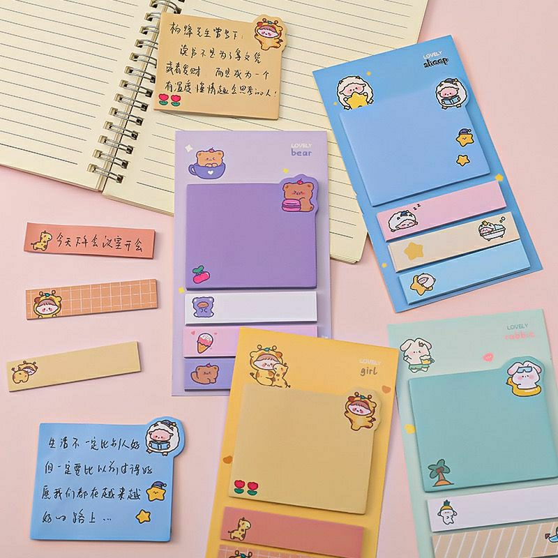 

Sticky notes estetik pembatas buku note animal hewan binatang memo notepad memopad lucu aesthetic kertas tempel tempelan catatan message alat tulis stationery stationary kantor office mark kartun morandi paper mini book buku bolpen murah sticker stiker
