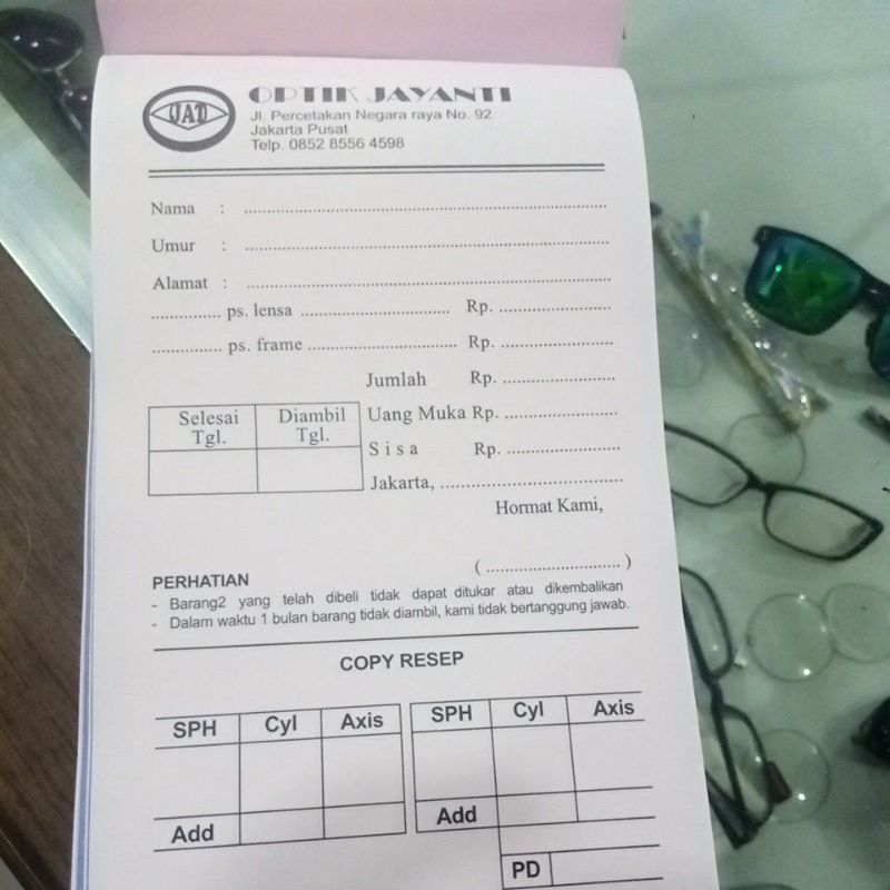 

Baru Rembes Kantor/Nota Optik/Kuitansi Optik Stempel Optik