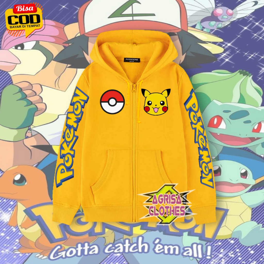 Hoodie Ziper Anak Pokemon/Hoodie Ziper Pokemon