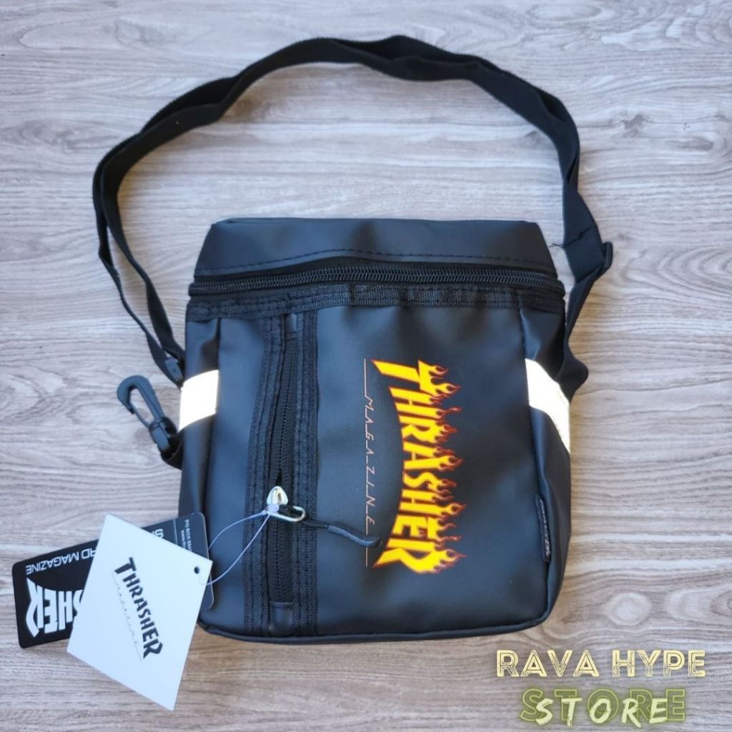 Thrasher Slingbag Leather Reflective / Tas Thrasher Tas Selempang Kulit