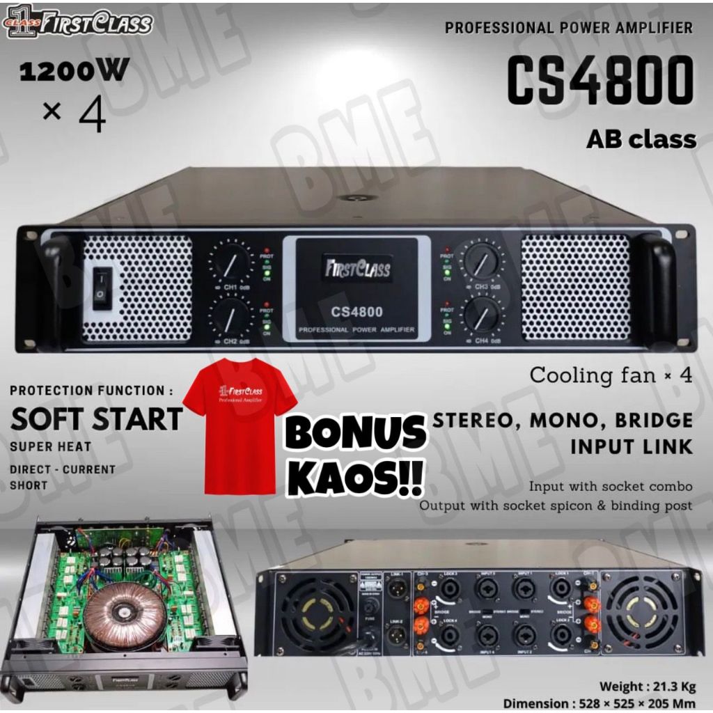 professional power amplifier firstclass CS 4800 | power amplifier 4 Chanel power amplifier kelas AB 