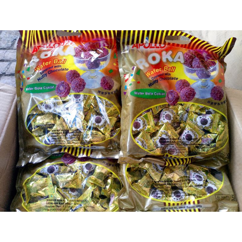 

Apollo Roka wafer ball cokelat isi 50pc