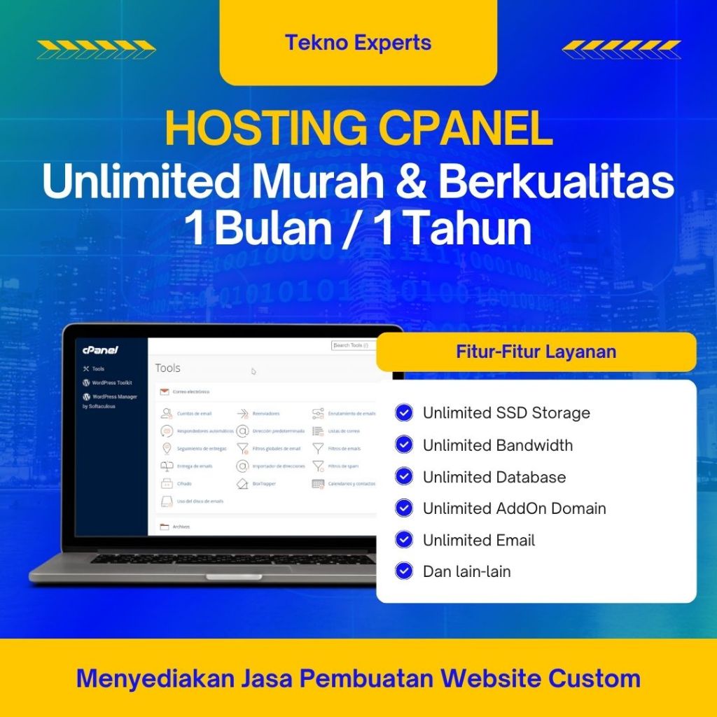 HOSTING CPANEL UNLIMITED MURAH BERKUALITAS PERTAHUN