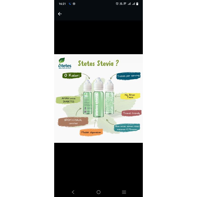 

stetes stevia ori cair tetes sehat alternatif pengganti gula 0 kalori nol